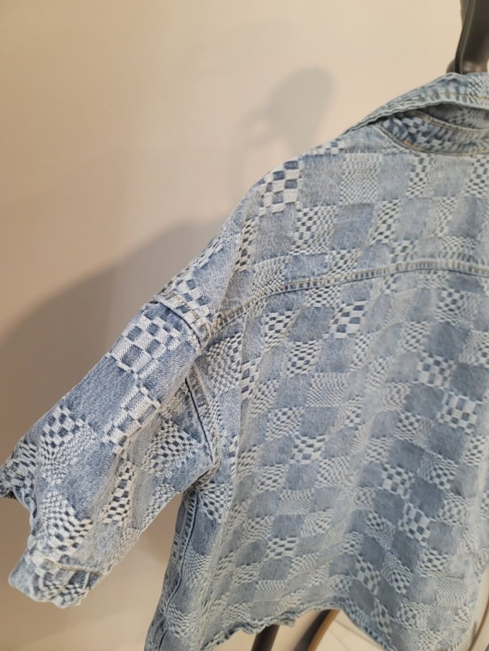 Louis Vuitton Men's 3D Denim Damier Short Sleeve Button-Up Shirt (IT 36) - Picture 12 of 12
